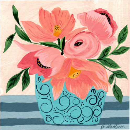 Gouache-Peach-and-Pink-Flowers